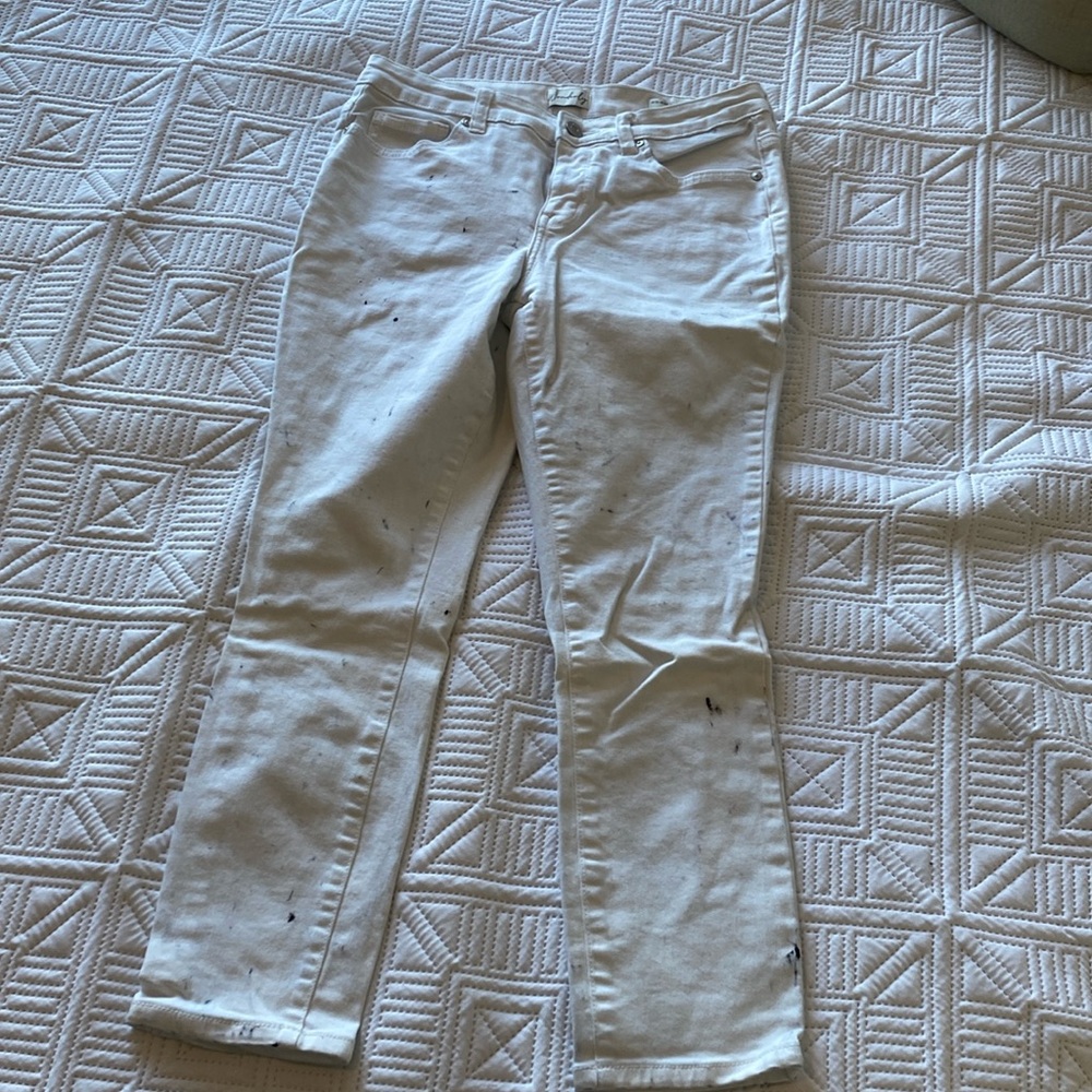 White speckled jeans